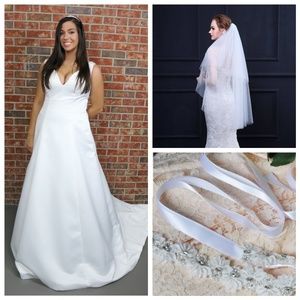 Bride Box Boutique:3 piece wedding gown, belt,veil
